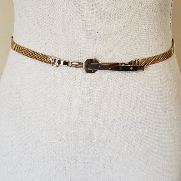 Vintage Accessories - Vintage Gold Metal Mesh Belt